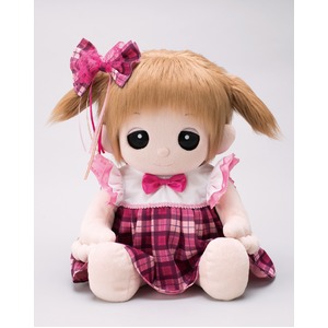 夢コレ45　ピンクのチェック柄ワンピース（リボン、パンツ付き）