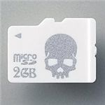 ELECOM microSDJ[h LoverishiSkullj 2GB MF-NMSSD02GSV Vo[