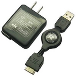 Rix（リックス） 家庭コンセント （AC） +USB充電器 （巻取り式、最長約72cm） FOMA/SoftBank用 （ブラック） RX-USA502F 【2個セット】