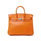 【新品同様】HERMES（エルメス） バッグ バーキン25 ヴォースイフト オレンジ シルバー金具 M刻印