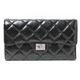 CHANEL｜シャネル 2.55シリーズ マトラッセ三つ折長財布 黒/ブラック｜A35298