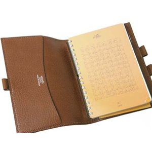 【中古SA】Hermes(エルメス) 手帳カバー 刻印:I コニャック