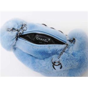 【中古A】CHANEL(シャネル) ラパンショルダー ブルー 金具:メタリック