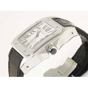 【中古A】Cartier(カルティエ) サントス100 W20073X8 文字盤:ホワイト ベルト:ブラック