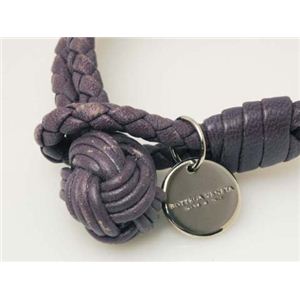 【現品限り】BOTTEGA VENETA(ボッテガヴェネタ) イントレチャート ブレスレット パープル 113546 【中古B】
