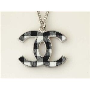 【現品限り】CHANEL(シャネル) ネックレス ココ チェック B11C シルバー//白 【新品】