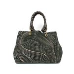 【現品限り】BOTTEGA VENETA（ボッテガヴェネタ） トートバッグ キャンバス 190252 ブラック/ブラウン 【中古AB】