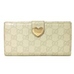 【現品限り】GUCCI（グッチ） シマ Wホック長財布 203550 アイボリー 【中古B】