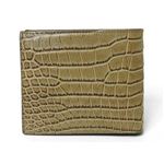 【現品限り】BOTTEGA VENETA（ボッテガヴェネタ） 2つ折り札入れ クロコダイル カーキ 113993 【新品同様】