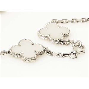 【現品限り】Van Cleef & Arpels(ヴァンクリーフ&アーペル) ヴィンテージ アルハンブラネックレス ロング 20Pホワイトシェル WG ホワイトゴールド 【中古A】