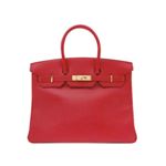 【現品限り】HERMES(エルメス) バーキン35 ゴールド金具 ヴォーガリバー ルージュヴィフ 刻印:C 【中古A】