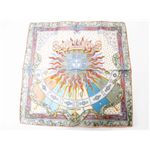 【現品限り】HERMES（エルメス） ミニスカーフ シルク100% アイボリー/グリーン 【未使用】