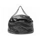 【現品限り】CHANEL（シャネル） チェーンショルダー パンチング カーフ ブラック 【中古SA】