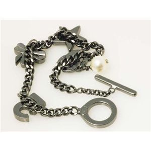【現品限り】CHANEL(シャネル) チャームブレスレット ブラック 【中古SA】