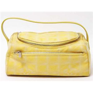 【現品限り】CHANEL(シャネル) トラベルライン バニティ ナイロン カーフ イエロー 【中古AB】