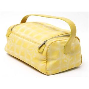 【現品限り】CHANEL(シャネル) トラベルライン バニティ ナイロン カーフ イエロー 【中古AB】