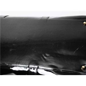 【現品限り】CHANEL(シャネル) ボストン スト付き エナメル ブラック 【中古B】
