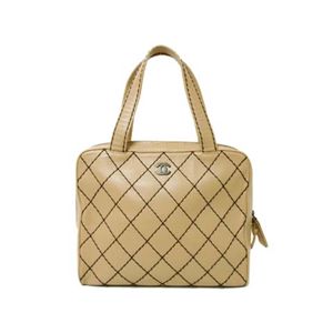【現品限り】CHANEL(シャネル) ワイルドステッチ ハンドバッグ カーフ ベージュ A14693 【中古AB】