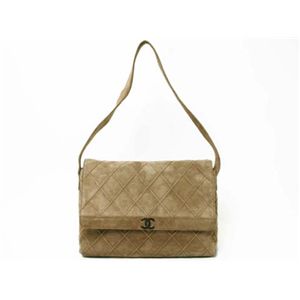 【現品限り】CHANEL(シャネル) ショルダー ダイヤモンドステッチ スエード ブラウン 【中古B】