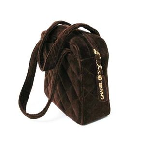 【現品限り】CHANEL(シャネル) ハンドバッグ ベロア ブラウン 【中古B】