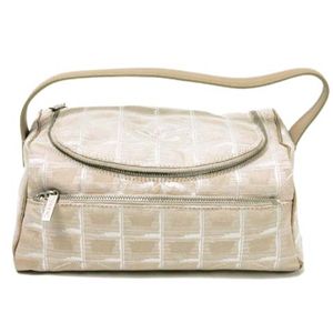 【現品限り】CHANEL(シャネル) トラベルライン バニティ ナイロン カーフ ベージュ 【中古A】