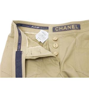 【現品限り】CHANEL(シャネル) パンツ コットン95% スパンデックス5% ベージュ 【中古A】