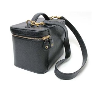 【現品限り】CHANEL(シャネル) バニティバッグ大 スト付き キャビアスキン ブラック 【中古B】