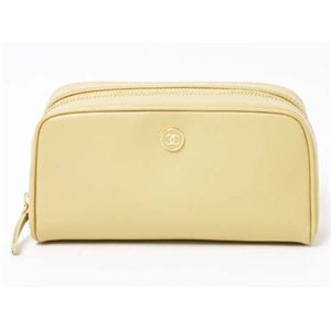 【現品限り】CHANEL(シャネル) ココボタン ポーチ 20913 カーフ ベージュ 【新品同様】