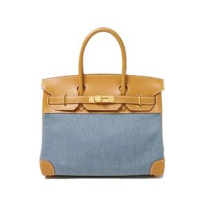 【現品限り】HERMES(エルメス) バーキン30 ヴァッシュ/トワルジーン(デニム) ゴールド金具【中古AB】