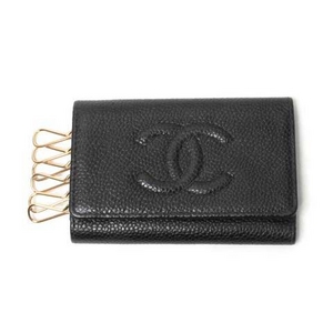 【現品限り】CHANEL(シャネル) キーケース6本 キャビア 黒【中古AB】