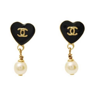 【現品限り】CHANEL(シャネル) ピアス 黒 パール【中古A】