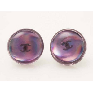 【現品限り】CHANEL(シャネル) ピアス パープル 丸型【中古A】