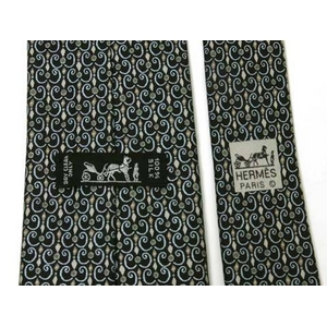 【現品限り】エルメス ネクタイ　ダークグリーン 【中古A】