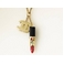 【現品限り】CHANEL（シャネル）ネックレス　リップ　ココ　ラインストーン　ゴールド【中古A】