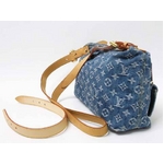 【現品限り】LOUIS VUITTON(ルイ ヴィトン)モノグラムデニム バギーPM ブルー M95049 ロングストラップ付き【中古AB】