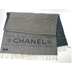 【現品限り】CHANEL（シャネル） カシミヤ大判ストール ブルー  【新品同様】