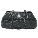 【現品限り】CHANEL（シャネル） シャネル チェーンショルダーバッグ ラメ加工カーフ 黒 ブラック 【新品同様】