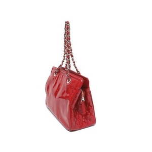 【現品限り】CHANEL(シャネル) リップスティックライン エナメル パテント チェーンショルダーバッグ 赤 A47926 【中古SA】