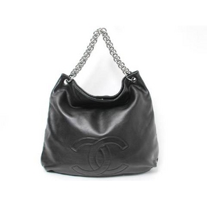 【現品限り】CHANEL(シャネル) チェーンショルダートートバッグ 黒 ブラック 【中古SA】