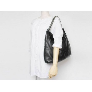 【現品限り】CHANEL(シャネル) チェーンショルダートートバッグ 黒 ブラック 【中古SA】