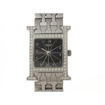 【現品限り】HERMES（エルメス） Hウォッチ ダイヤベゼル HH1.230 SS 黒 【中古A】