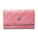 【現品限り】CHANEL(シャネル) アイコンモチーフ 財布 ピンク 【中古BC】