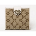 【現品限り】Gucci(グッチ) GG柄 Wホック財布 ベージュ/ホワイト ハート 203549 【未使用】