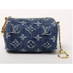 【現品限り】LOUIS VUITTON(ルイヴィトン)モノグラムデニム ポーチ トゥルーススピーディ ブルー M95082 【中古A】