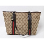 【現品限り】GUCCI(グッチ) GGキャンバス トートバッグ チャームバッグ 137396 【中古AB】