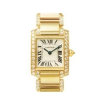 【現品限り】Cartier(カルティエ) タンクフランセーズSM ベゼル&ブレスダイヤ 純正 YG WE1001RC 【中古SA】