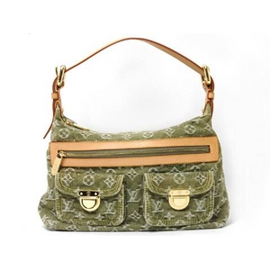 【現品限り】LOUIS VUITTON(ルイヴィトン) モノグラムデニム バギーPM グリーン M95213 【中古A】