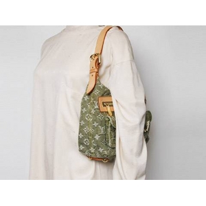 【現品限り】LOUIS VUITTON(ルイヴィトン) モノグラムデニム バギーPM グリーン M95213 【中古A】