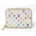 【現品限り】LOUIS VUITTON(ルイヴィトン) マルチカラー ジッピーコインパース ホワイト 白 M66548 【中古B】