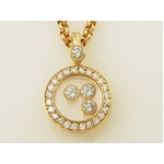 【現品限り】Chopard（ショパール） ハッピーダイヤネックレス 79／3957-20 ラウンドダイヤ 3Pダイヤ K18YG 【中古SA】の詳細ページへ